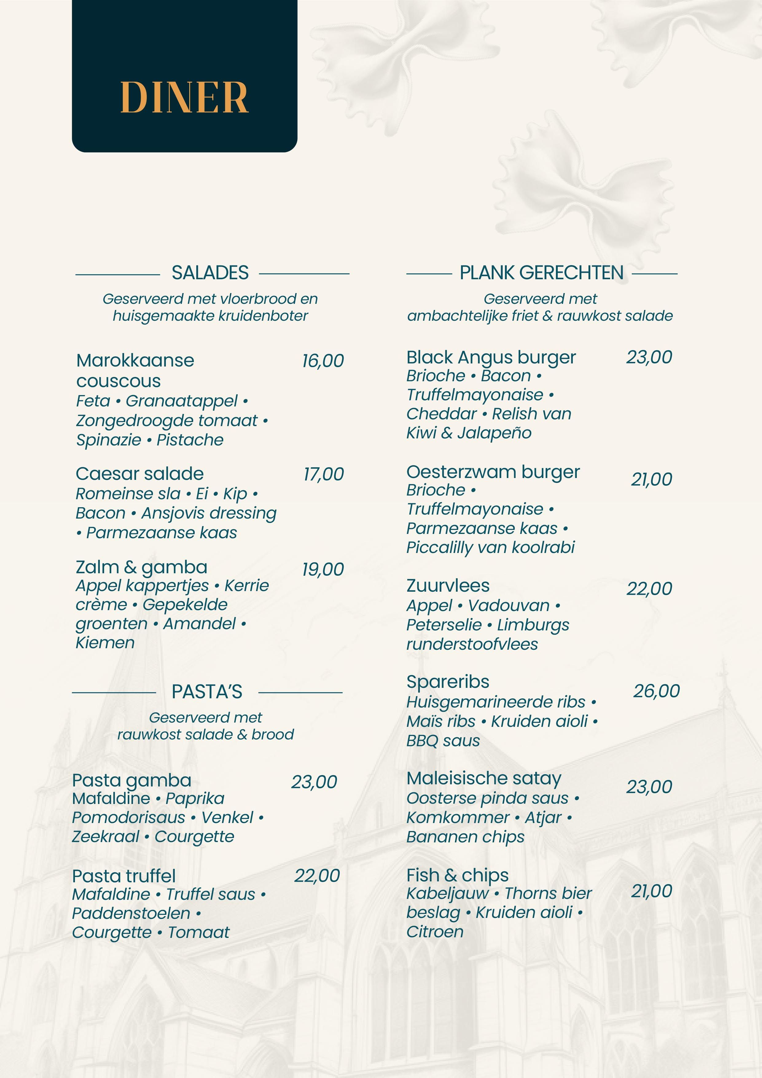 Restaurant Crasborn Dinerkaart 3 Salades, Plankgerechten en Pasta.jpg